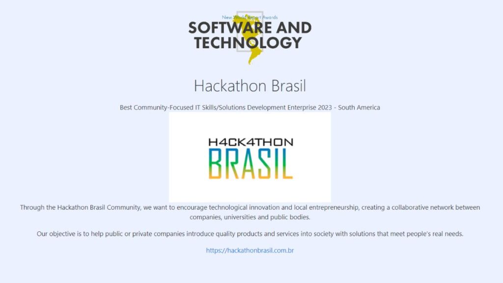 Leia mais sobre o artigo Recebemos o Prêmio “Melhor Empresa de Desenvolvimento de Habilidades/Soluções de TI com Foco na Comunidade 2023 – América do Sul”