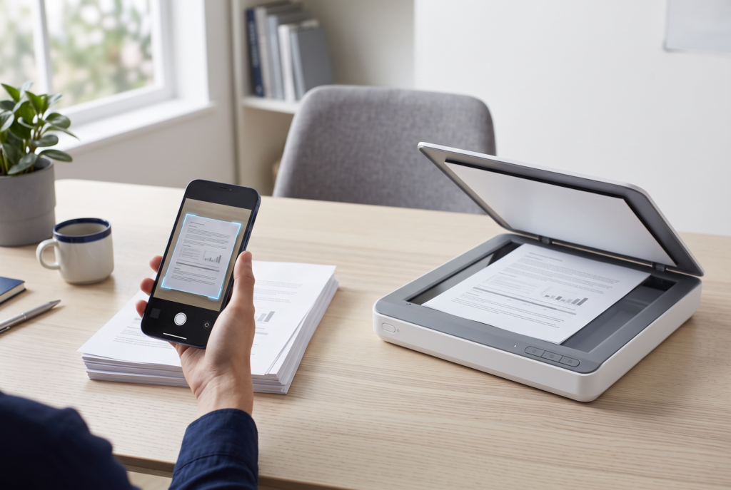 Celular x scanner tradicional: o que muda na digitalização de documentos